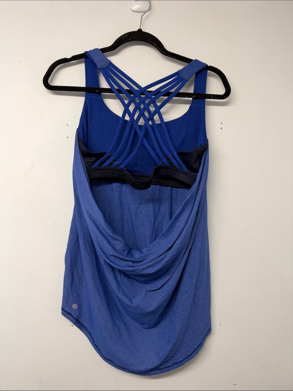 lululemon athletica Blue Draped Back Tank with Strappy Detail